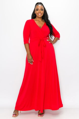 Red or Magenta Maxi Dress