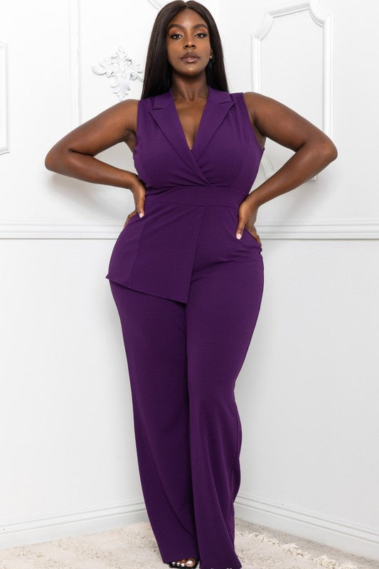Purple Ladies Party Jumpsuits Purple Or Black Jumpsuit Plus Size