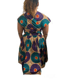 One Size African Dress With Convertible Straps & Head Wrap
