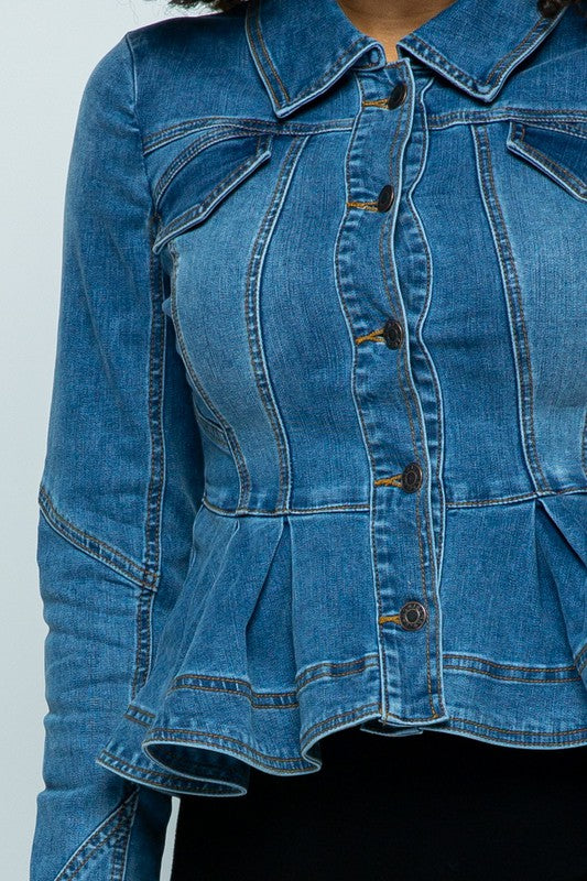 Denim Peplum Plus Size