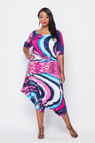 Colorful Harem Top and Pants Set- Plus