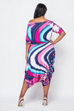 Colorful Harem Top and Pants Set- Plus