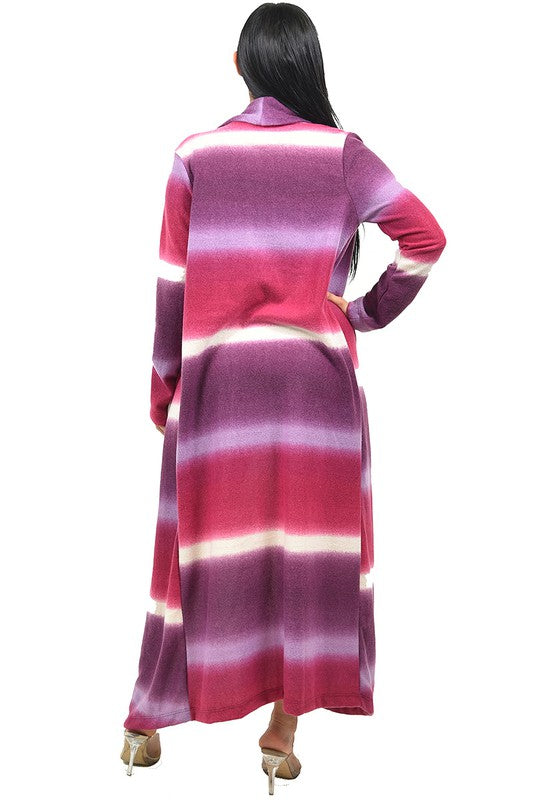 Purple and Pink Stripe Duster