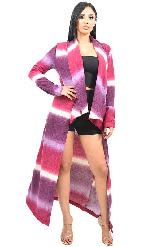 Purple and Pink Stripe Duster