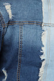 Colorblock  (Two Tone) Princess Sleeve Jean Jacket - Plus & Regular  at