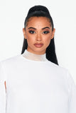 White Angel Sleeve Rhinestone Blouse