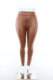 Caramel Faux Leather Plus Pants
