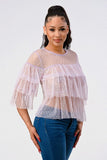 Lavender Layered Sheer Top