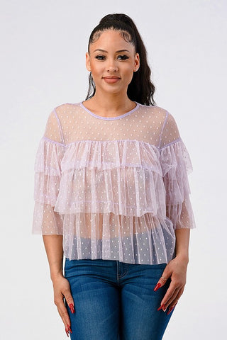 Lavender Layered Sheer Top