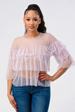 Lavender Layered Sheer Top