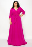 Red or Magenta Maxi Dress