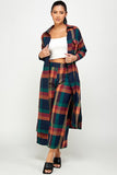 Plaid Gaucho Pants & Duster Set - One size Regular