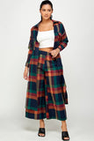 Plaid Gaucho Pants & Duster Set - One size Regular