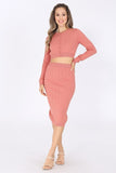 Pink Sweater Skirt Set