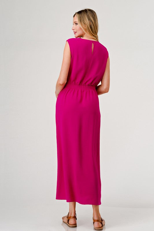 Plus Pink Cowl Neck Sleeveless Maxi