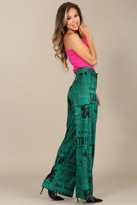 Hunter Green Magazine Pants