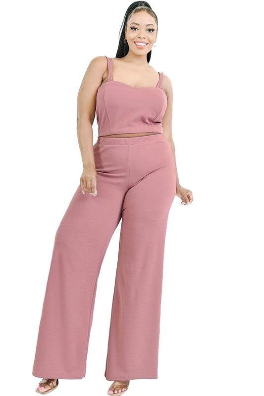 Mauve Pink 3 Piece Suit - Plus