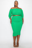 Green Popcorn Skirt Set - Plus