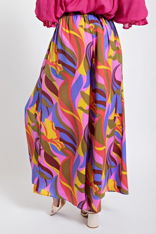 Flowy Pink, Purple, Yellow Palazzo Set - Plus