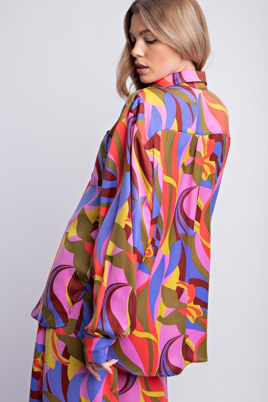 Flowy Pink, Purple, Yellow Palazzo Set - Plus