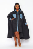 Denim & Black Swing Dress - Plus
