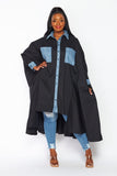 Denim & Black Swing Dress - Plus