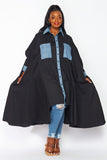Denim & Black Swing Dress - Plus