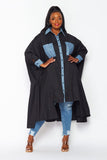 Denim & Black Swing Dress - Plus