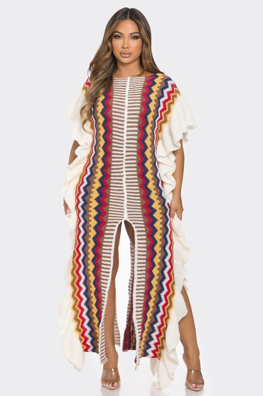 Brown and Cream Poncho