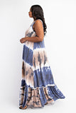 Taupe & Blue Baby Doll Maxi - Plus