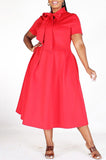 Red Bow Dress - Plus
