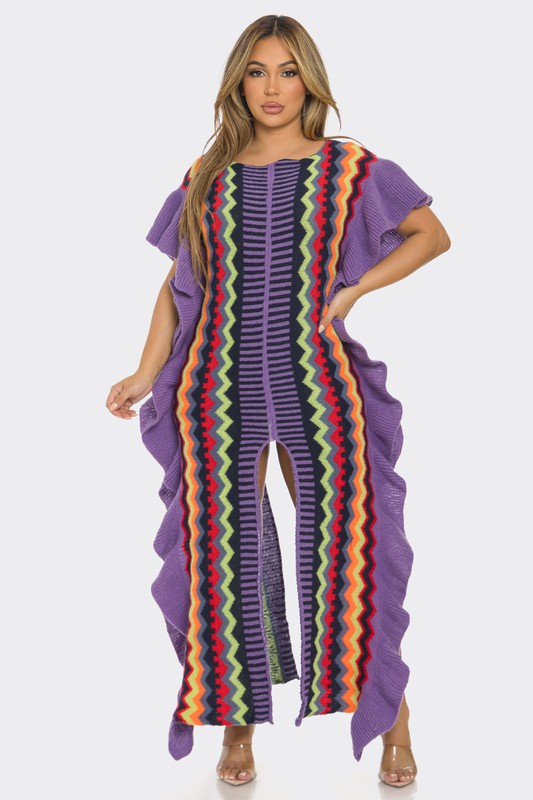 Purple and Lime Poncho