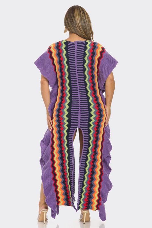 Purple and Lime Poncho