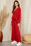 Red Peplum Pants Set