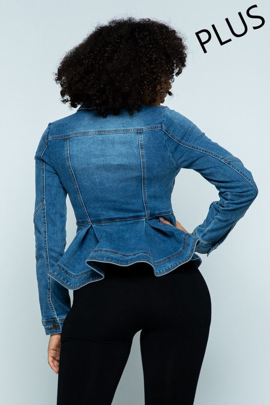 Denim Peplum Plus Size