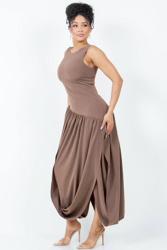 Brown Tulip Harem Dress