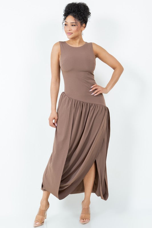 harem maxi dress Love In Harem Maxi Dress Pockets Olive Green and white stripes L