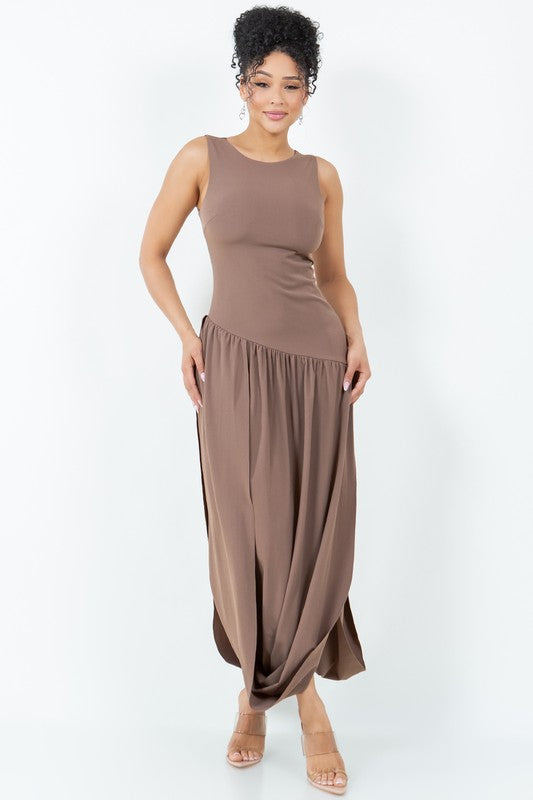 Brown Tulip Harem Dress