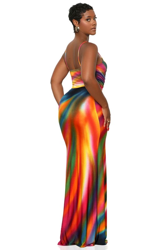 Multi-Colored Dress- Spaghetti Dress