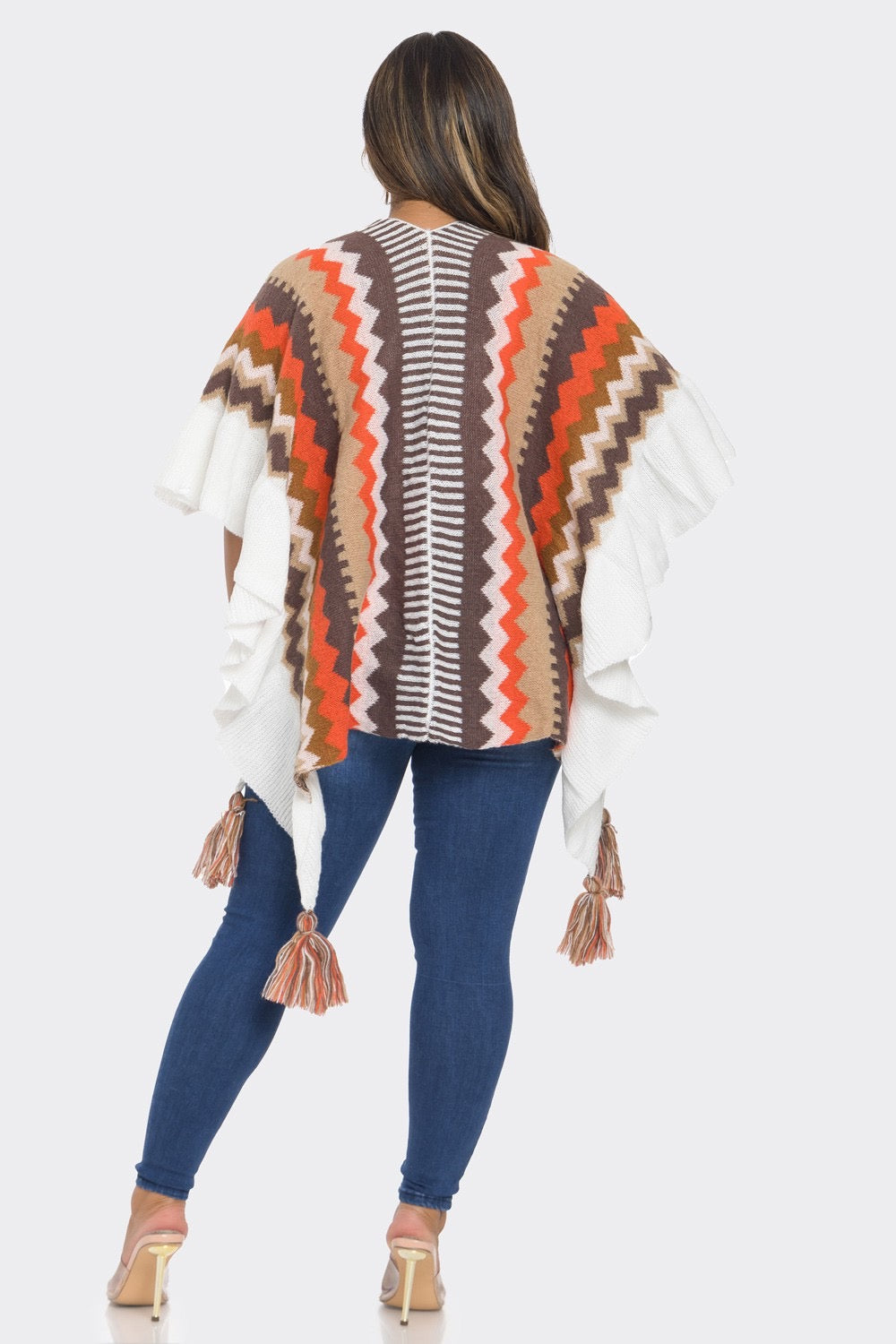 Brown and Orange Short Poncho