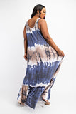 Taupe & Blue Baby Doll Maxi - Plus