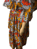 One Size African Skirt and Crop Top Set With Head Wrap/Scarf