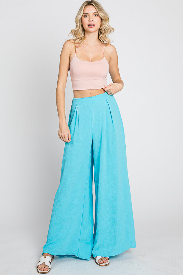 Plus Aqua Wide Leg Pants