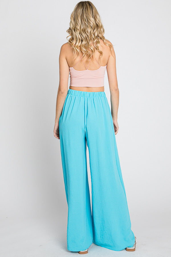 Plus Aqua Wide Leg Pants