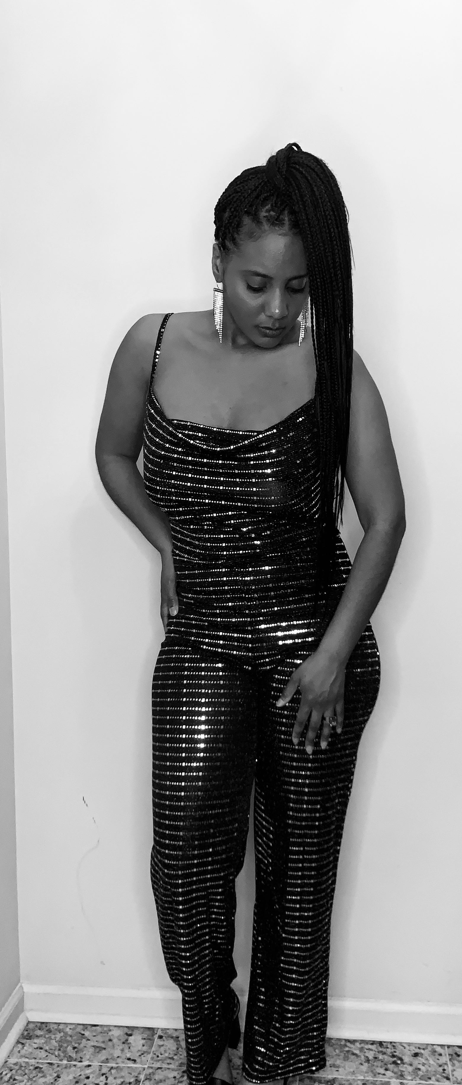 Black and Silver Jumpsuit