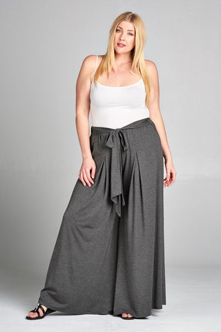 Gray Palazzo Pants- Plus