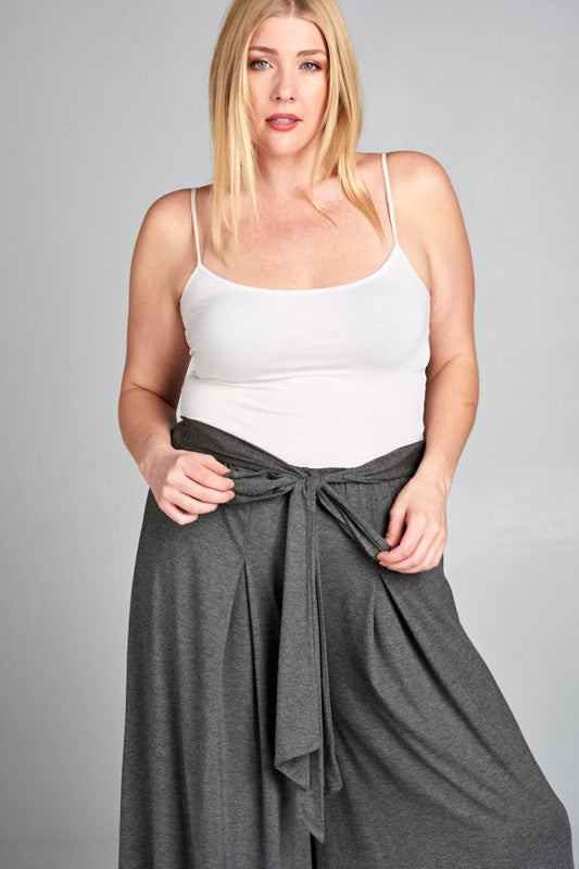 Gray Palazzo Pants- Plus