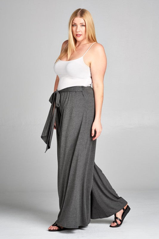 Gray Palazzo Pants- Plus