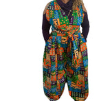 One Size Convertible African Jumpsuit With Head Wrap
