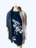 Black and White Floral Sheath Dress